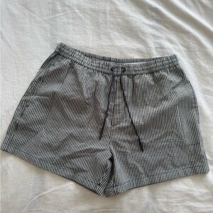 Men's Black and White Checkered Shorts
